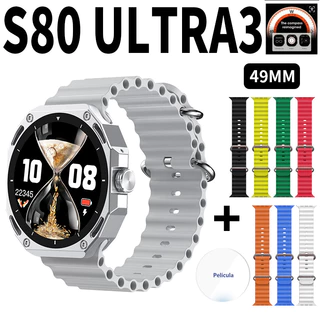 Smartwatch S80ULTRA3MAX Relógio Inteligente NFC Bluetooth Chamadas Monitor Cardíaco À Prova D'água para Homem e Mulher em Oferta na Shopee