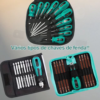 （Garantia de qualidade）8/17 em 1 Multifunctional screwdriver with replaceable bit fenda + Phillips Várias formas