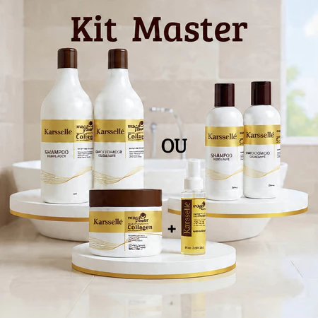 Shampoo + Cond. Hidratante 1Lt OU 250ml + Másc.Hidratação 500g + Óleo Reparador 60ml - Karsselle