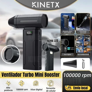 X8 Ventilador Soprador De Ar Turbo 200W 100000 RPM 6 Velocidades Ventilador Potente Luz LED para Exterior