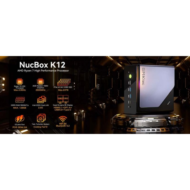 Mini PC Gamer GMKtec K12 Ryzen 7 H255 DDR5 | Shopee Brasil