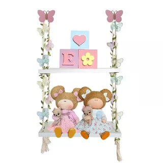 Prateleira Balanço Suspensa Folhagem 1 e 2 andares Madeira Decorativa em Oferta na Shopee