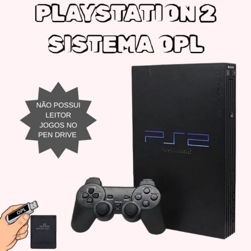 PS2 Playstation 2 Fat + Jogos + Controle + Memory Card (Sem Leitor)
