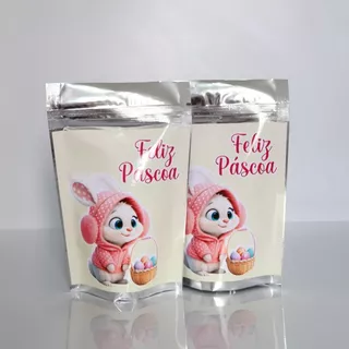 SAQUINHOS METALIZADOS PÁSCOA LEMBRANCINHA PERSONALIZADA PARA FESTA INFANTIL ANIVERSÁRIO OU PRESENTE em Oferta na Shopee