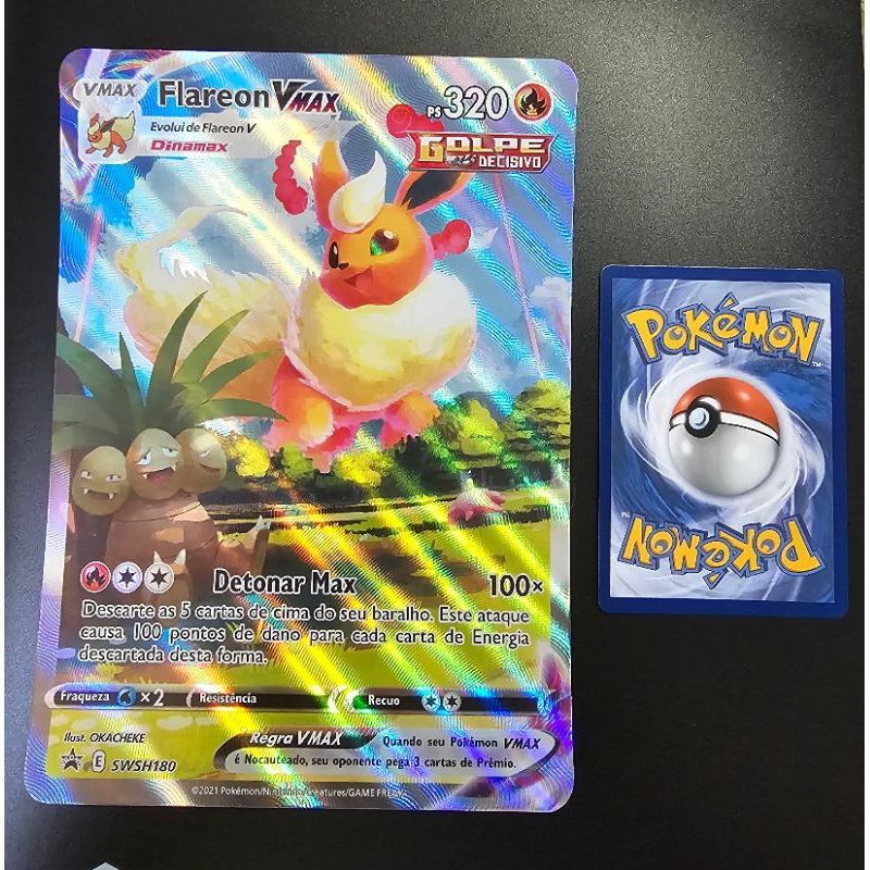 Carta Pokemon Flareon Vmax Tamanho gigante, jumbo (oversize