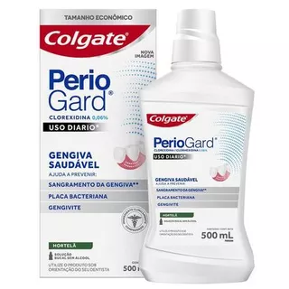 Enxaguante Bucal Colgate PerioGard 500ml MENTA Uso Diário Sem Álcool