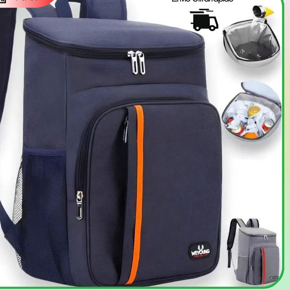 Mochila Térmica Impermeável Grande Capacidade Cooler Portátil Piquenique Quente Frio 23L