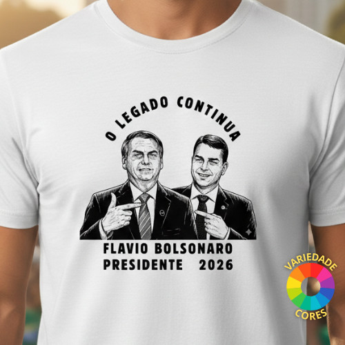 Camiseta Flavio Bolsonaro Unissex 100% Algodão Patriota Básica