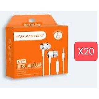 kit 20,10 Fone de Ouvido Hmaston C17/ej-39 preto branco