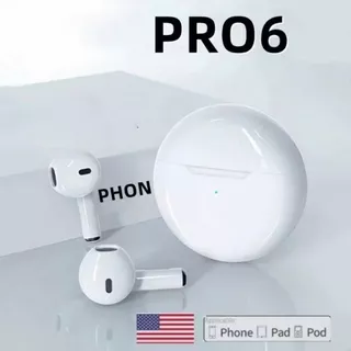 Fone de Ouvido Sem Fio Bluetooth Pro 6 Com Cancelamento De Ruído Pop-Up para iOS -GPS