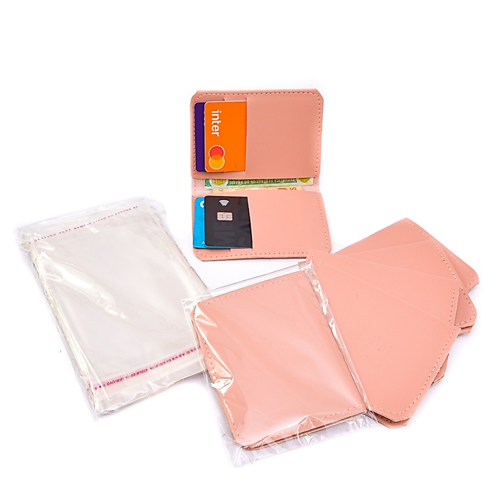 Kit até 50 porta cartão masculino e feminino slim personalizado com nome ou logo atacado mais embalagens