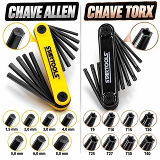 Jogo De Chave Allen ou Torx Canivete Dobrável 8 Peças 1 A 8 Oferta