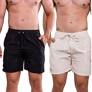 Kit 2 linho mauricinho sarja colorida verão casual praia despojado elegante elástico embutido cordões amaciado masculino