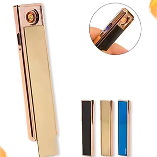 Isqueiro Acendedor Recarregável USB Eletrônico Recarregável Usb Premium Luxo Presente Eletrônico Cor aleatória TB-0720