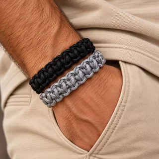 Pulseiras Unissex kit com 2 Pulseiras Paracord 3mm Várias Cores