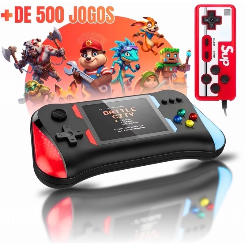 Mini Game Portátil Com - Edição Especial Retro Tela Hd 3.5 500 Jogos ...