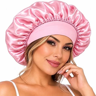 Touca De Cetim Anti Frizz Hidratação Para Dormir Confortável Faixa Grossa Cores Variadas Envio Imediato