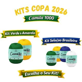 Kit Linha de Crochê Camila 1000 Copa 2026 | Verde Amarelo ou Seleção 4 Cores | 1000m em Oferta na Shopee