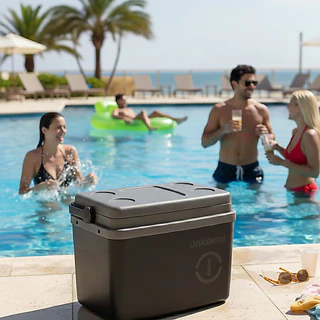 Cooler Caixa Térmica 30 Litros 45 Latas Com Tampa Suporte e Alça Para Praia Camping Viagem Pesca Lazer Unitermi Floripa