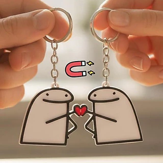 Chaveiro Casal Magnético Flork Kit com 2 Meme Criativo Presente Romântico