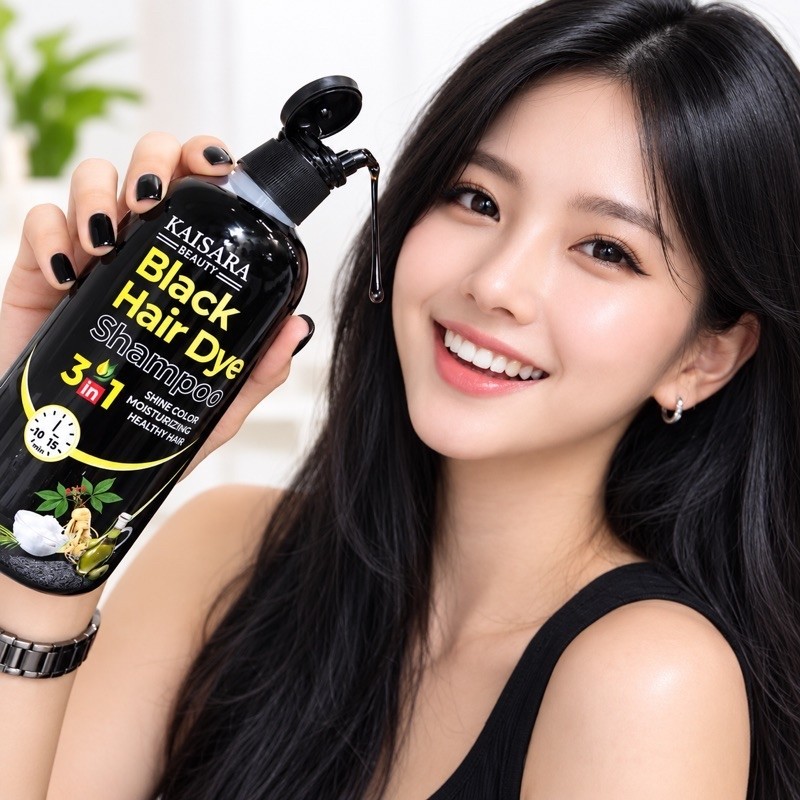 Shampoo Kaissara Hair Dye 500ml 3 em 1 Tonalizante Preto