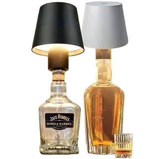 Luminaria Abajur Mesa Garrafa Led Touch Sem Fio USB Recarregavel Vinho Whiskey Licor Zapstore