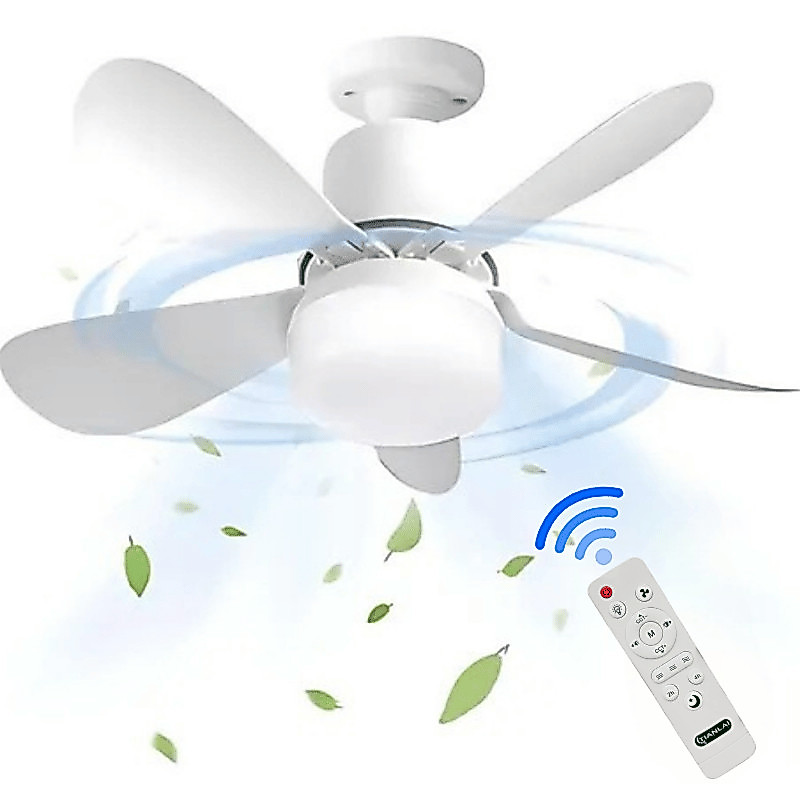 Ventilador Teto LED 3 Cores 12w Controle Bivolt