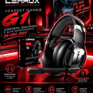 Headset Gamer Lehmox C1com microfone Cabo P3 2M Som Eferico Alta Qualidade