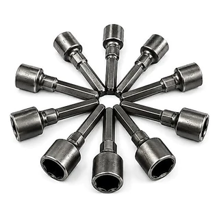 Kit 9 Bits Soquete Canhão 5mm a 13mm Parafusadeira Encaixe 1/4