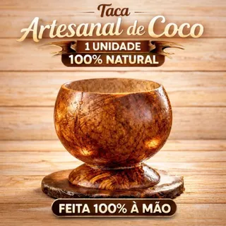Coité Artesanal de Coco Natural Feita à Mão Ideal para Drinks, Vinho e Decoração.
