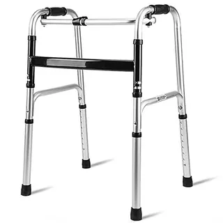 Andador Adulto Idoso Dobrável Duas Barras Regulável Aço Inox Articulado Até 120kg