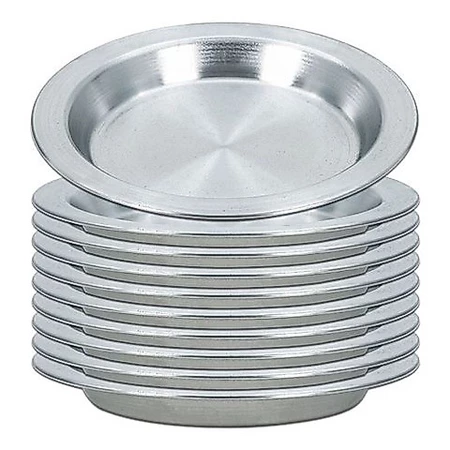 Kit Jogo 10 Pratos de Aluminio Polido Resistente
