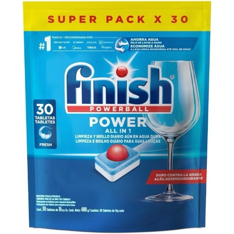 Finish Detergente em Tablete para Lava Louças 30tabs Original Limpeza ...