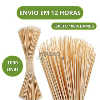 1000 Palitos Espetos varetas de Bambu Para Churrasco 18cm 25cm e 30cm