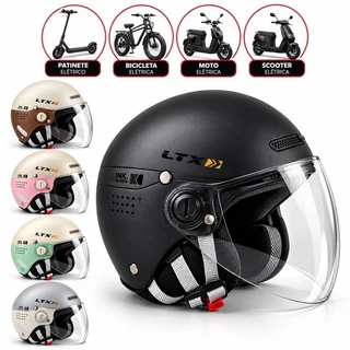Capacete Bike Eletrica Scooter Patinete Autopropelido Com Viseira Tam Regulavel Servindo P/M/G Resistente e Confortável