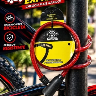 Cadeado para Bicicleta Vermelho com Cabo Flexível – American Tools