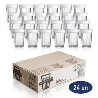 Kit 24 Copos Americanos 190ml Nadir Original Vidro para Café, Suco, Água, Bebidas, Restaurante, Bar