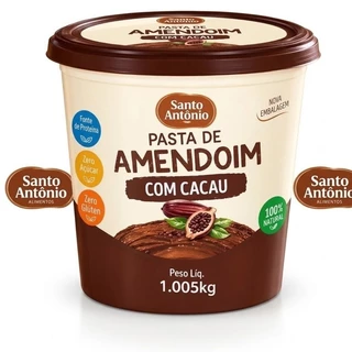 Pasta de Amendoim com Cacau Santo Antônio 1,005kg Cremosa para Receitas e Sobremesas