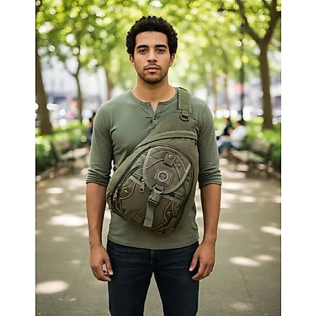 Mochila Com Alça Transversal Em Lona Reforçada Kvn Grande | Shopee