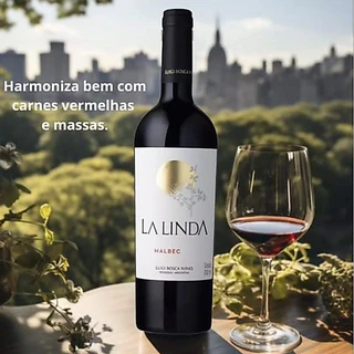 VINHO TINTO LA LINDA MALBEC 750 ML CX C/06 UNIDADES