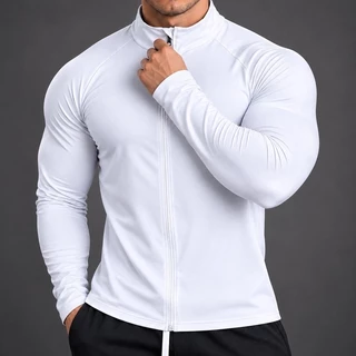 Camisa casaco de manga longa com zíper, com proteção UV, Leve para basquete intenso, ciclismo caminhada academia