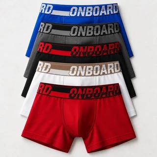 Kit 5 Cuecas Boxer Masculinas ONBOARD Lisa Confortável Cores Variadas