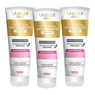 Kit 3 Un Creme Facial Hidratante 50g Com Filtro Solar La Belle Paris