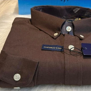 Camisa Masculina de Sarja Manga Longa Custom Fit Social Casual Premium Nova Coleção