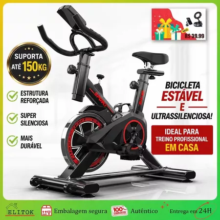 Bicicleta Ergométrica Spinning Profissional com Monitor de Exercícios – Suporta até 120kg Ideal para Treinos em Casa