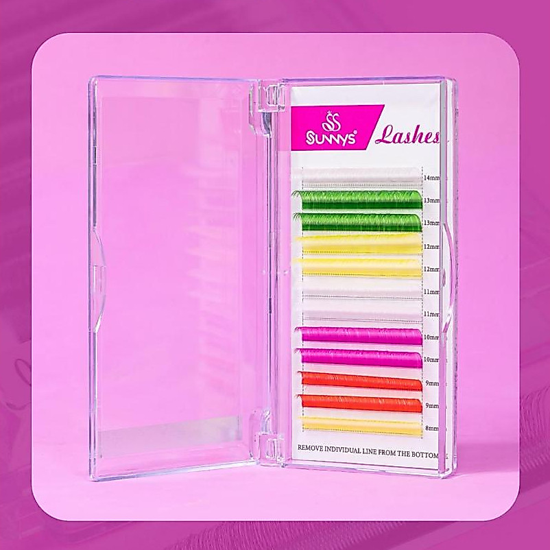 Cílios Coloridos Sunnys 0.07D Lash Extensions – Mix 8 a 14mm