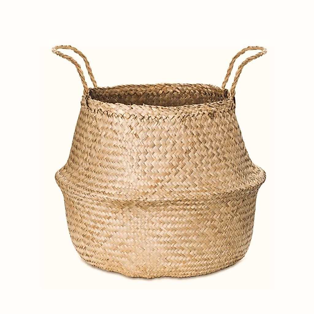Cesto de palha para decoração