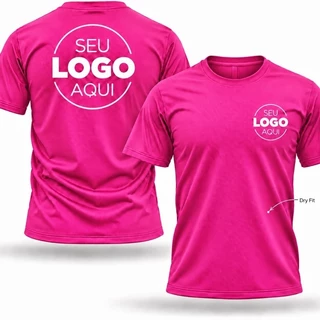 Camiseta Dry Fit Personalizada com Sua Logo Frente e Costas Uniforme Empresa Esportivo