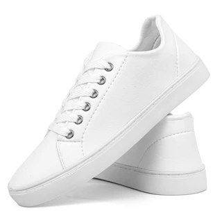 TÊNIS BRANCO CASUAL, MINIMALISTA e CONFORTÁVEL PARA TRABALHO E DIA A DIA. sapatênis, moderno, estiloso.
