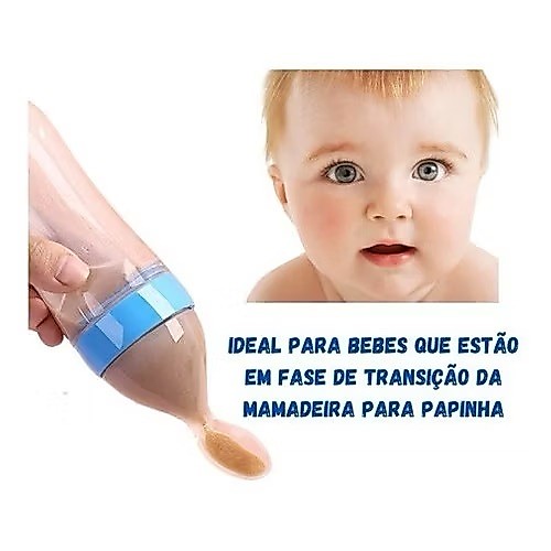 Mamadeira com Colher Dosadora 90ml Introdução Alimentar Mais Fácil Limpa e Segura Fase De Transição